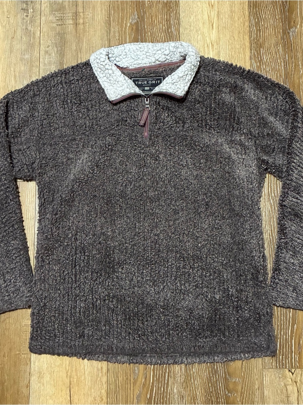 True Grit Frosty Cord Pile 1/4 zip Sherpa Fleece Pullover Men’s L High Pile Ski